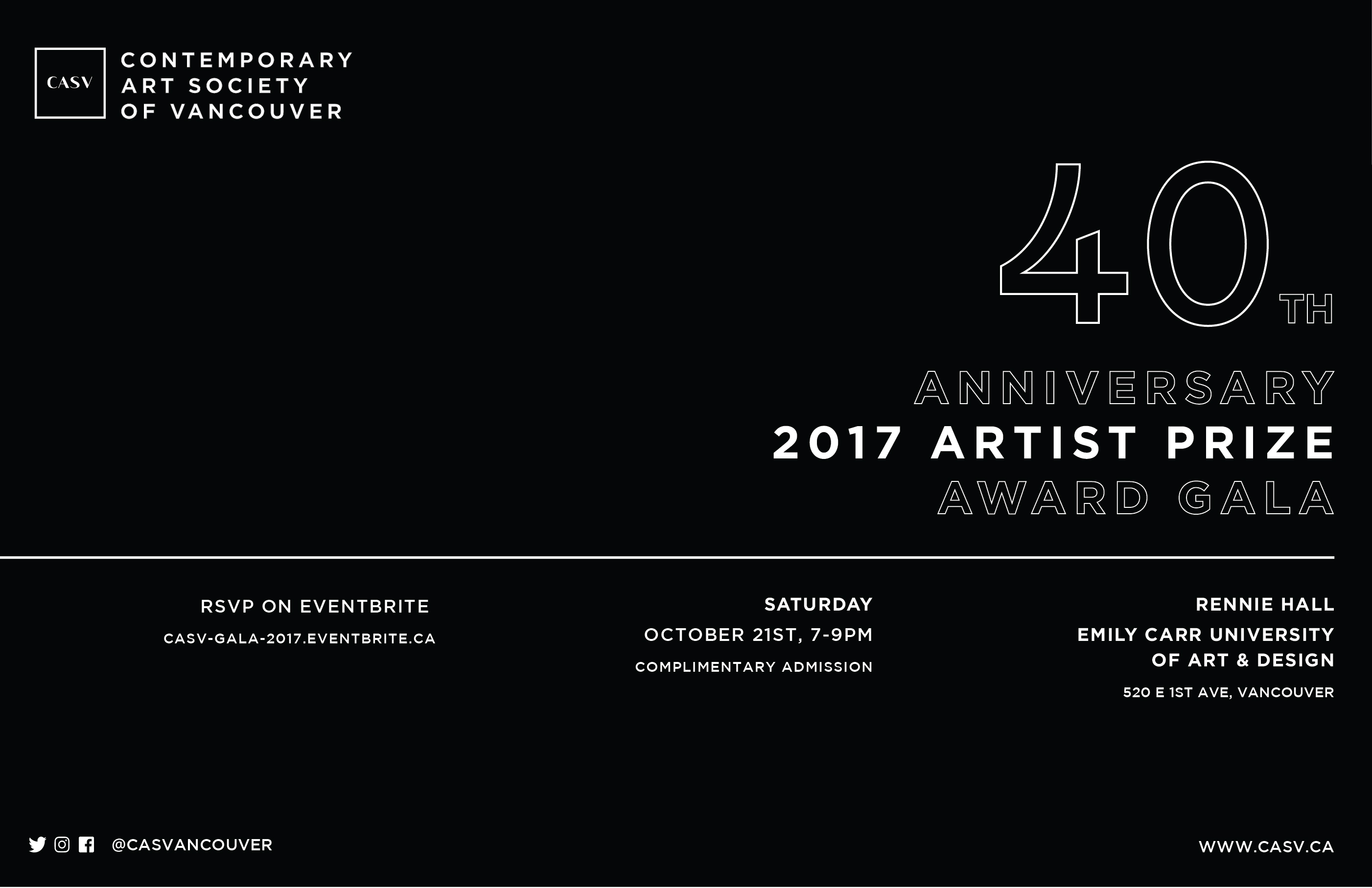 Contemporary Art Society of Vancouver 40th Anniversary Award Gala